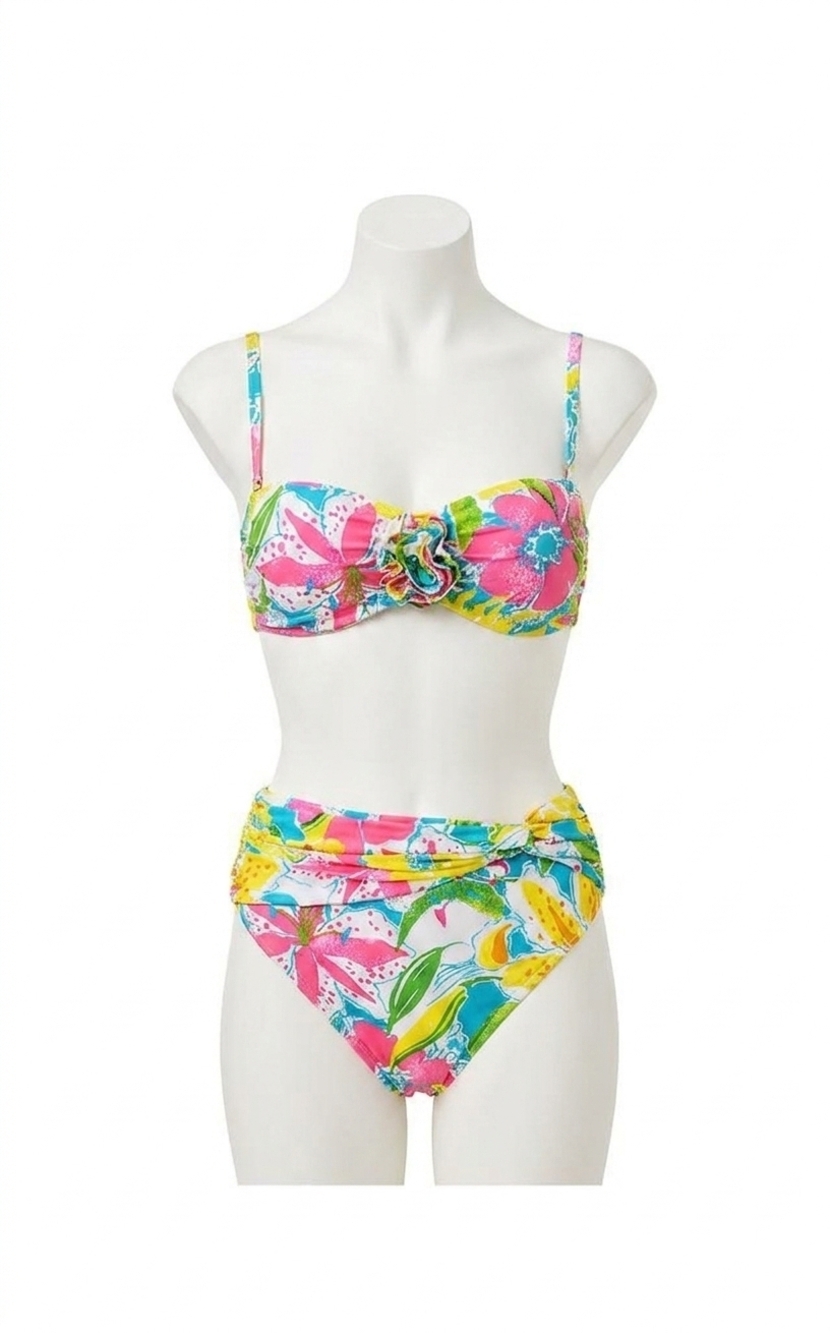 NEW LILLY PULITZER harlan bikini top in multi lovely lilly